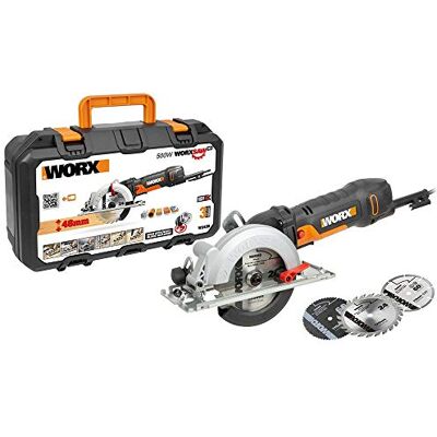 WORX Serra circular Saw XL 500W Disco de 1200mm Sistema de aspiração integrado Ajuste rápido de profundidade Mudança de disco simples Para todos os tipos de materiais WORX Serra circular Saw XL 500W Disco de 1200mm Sistema de aspiração integrado Ajuste rápido de profundidade Mudança de disco simples Para todos os tipos de materiais