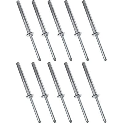 AERZETIX C48320 Conjunto de 10 rebites cegos padrão Ø 5 x 50 mm alumínio/aço DIN 7337 A rebite pop com ruptura da haste AERZETIX C48320 Conjunto de 10 rebites cegos padrão Ø 5 x 50 mm alumínio/aço DIN 7337 A rebite pop com ruptura da haste