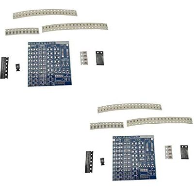 Aihasd 2 x SMT SMD componente placa de prática de soldagem kit de bricolage de soldagem DIY kit resistente a diodo transistor por principiantes eletrónica Aihasd 2 x SMT SMD componente placa de prática de soldagem kit de bricolage de soldagem DIY kit resistente a diodo transistor por principiantes eletrónica