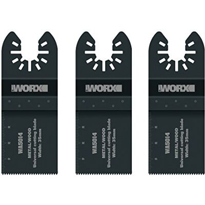 WORX Pacote de 3 lâminas de serra universal, bi-metal de 35 mm, 3 lâminas WORX Pacote de 3 lâminas de serra universal, bi-metal de 35 mm, 3 lâminas