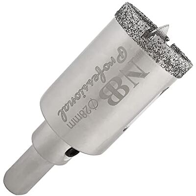 NBB Brocas de diamante com haste triangular, coroa de diamante, perfuração a molho em mármore, pedra de luxo, cerâmica, granito, azulejo, vidro, tec. galvanizada, em furadeiras com ou sem fio (28mm) NBB Brocas de diamante com haste triangular, coroa de diamante, perfuração a molho em mármore, pedra de luxo, cerâmica, granito, azulejo, vidro, tec. galvanizada, em furadeiras com ou sem fio (28mm)