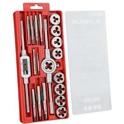 Gunpla Conjunto de 20 peças de terraços e machos ferramentas profissionais para roscar Gunpla Conjunto de 20 peças de terraços e machos ferramentas profissionais para roscar