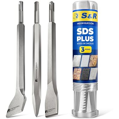 Conjunto de talhantes SDS-plus S&R - 3 peças Conjunto de talhantes SDS-plus S&R - 3 peças