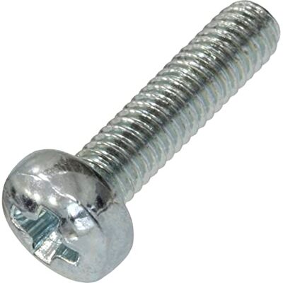 AERZETIX C59839 Conjunto de 50 parafusos de metal com cabeça cilíndrica M2,5x10mm com fenda PH1 parafuso de montagem DIN 7985 dureza 4,8 aço de carbono cor prata AERZETIX C59839 Conjunto de 50 parafusos de metal com cabeça cilíndrica M2,5x10mm com fenda PH1 parafuso de montagem DIN 7985 dureza 4,8 aço de carbono cor prata