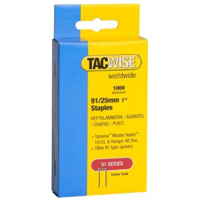 Pregos Tacwise Tipo 91/25mm - Acessórios para Pistola de Grampos Pregos Tacwise Tipo 91/25mm - Acessórios para Pistola de Grampos