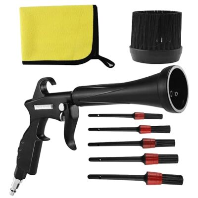 PORFOYO Pistola de limpeza de ar comprimido, pistola de limpeza de alta pressão, pistola de ar comprimido, pistola de limpeza interior para assentos, jantes, motor, tecido, pele PORFOYO Pistola de limpeza de ar comprimido, pistola de limpeza de alta pressão, pistola de ar comprimido, pistola de limpeza interior para assentos, jantes, motor, tecido, pele