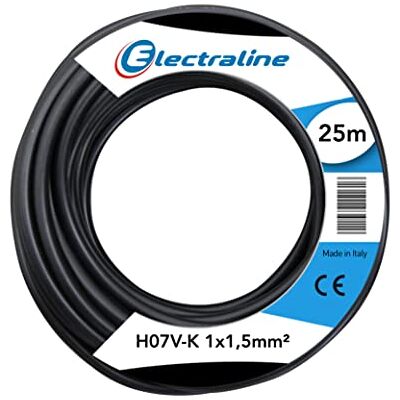 ELECTRALINE 15072 Cabo N07V-K, 1.5mm², 25m, Preto - Cabo ELECTRALINE 15072 Cabo N07V-K, 1.5mm², 25m, Preto - Cabo
