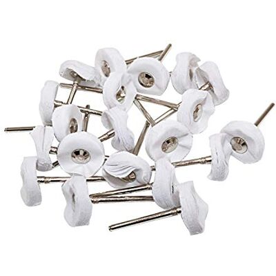 NIUPIKA Little Buffer Wheels Roda de polimento e polimento para ferramentas de broca giratória (3 mm, 20 unidades), cor branca NIUPIKA Little Buffer Wheels Roda de polimento e polimento para ferramentas de broca giratória (3 mm, 20 unidades), cor branca