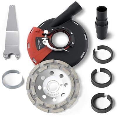 PRODIAMANT tampa de aspiração para rebarbadora angular de 125 mm com disco de diamante de 125 mm incluído PRODIAMANT tampa de aspiração para rebarbadora angular de 125 mm com disco de diamante de 125 mm incluído