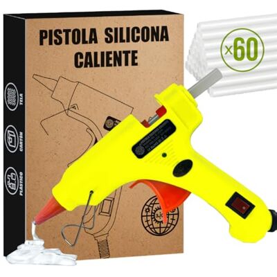 3JG ® Pistola de Silicone Quente, Pistola de Cola Quente, Pistola de Cola 20W com 60 Barras, Conjunto de Pistola de Silicone para Arte, Artesanato, Aquecimento Rápido. 3JG ® Pistola de Silicone Quente, Pistola de Cola Quente, Pistola de Cola 20W com 60 Barras, Conjunto de Pistola de Silicone para Arte, Artesanato, Aquecimento Rápido.