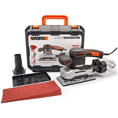 WORX Lixadeira órbital ciclónica 270 W WX 642.1 Fácil descarga de pó, base de alumínio, sistema de fixação com pinças WORX Lixadeira órbital ciclónica 270 W WX 642.1 Fácil descarga de pó, base de alumínio, sistema de fixação com pinças