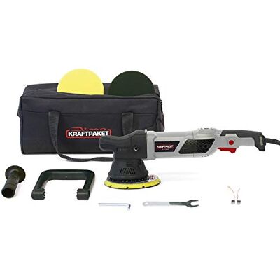 Dino KRAFTPAKET Polidora excêntrica (15 mm, 950 W, 12 níveis com ecrã LCD e função de memória, inclui esponja polidora, capa para carro, barco, hub XL, cor cinzenta Dino KRAFTPAKET Polidora excêntrica (15 mm, 950 W, 12 níveis com ecrã LCD e função de memória, inclui esponja polidora, capa para carro, barco, hub XL, cor cinzenta