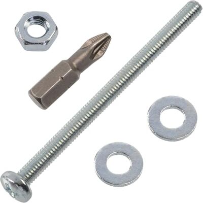 AERZETIX Kit de fixação M4 x 60 mm/50 parafusos para metal, 50 porcas hexagonais, 100 arruelas planas / 1 ponta 1/4 PZ2 AERZETIX Kit de fixação M4 x 60 mm/50 parafusos para metal, 50 porcas hexagonais, 100 arruelas planas / 1 ponta 1/4 PZ2