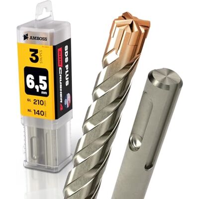 Amboss Werkzeuge SDS Plus Broca para martelo perfurador (4 unidades, diâmetro 6,5 mm x 140 mm, diâmetro 6,5 mm x 140 mm) Amboss Werkzeuge SDS Plus Broca para martelo perfurador (4 unidades, diâmetro 6,5 mm x 140 mm, diâmetro 6,5 mm x 140 mm)
