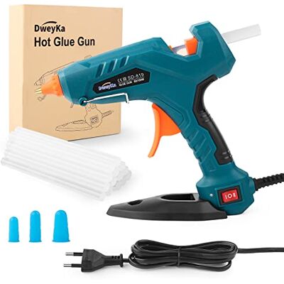 Dweyka Pistola de silicone quente 60 / 100 W de temperatura dupla, barras de cola de 11 mm, para arte, embalagens, reparações e em casa, escritório e escola Dweyka Pistola de silicone quente 60 / 100 W de temperatura dupla, barras de cola de 11 mm, para arte, embalagens, reparações e em casa, escritório e escola