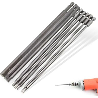 UOSIWYA Conjunto de 8 pontas Torx longas de 200 mm, conjunto de pontas compridas T8 T10 T15 T20 T25 T27 T30 T40 cabeça de estrela Torx conjunto de ferramentas UOSIWYA Conjunto de 8 pontas Torx longas de 200 mm, conjunto de pontas compridas T8 T10 T15 T20 T25 T27 T30 T40 cabeça de estrela Torx conjunto de ferramentas