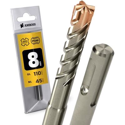 Amboss Werkzeuge SDS Plus Broca para martelo de perfuração, 4 unidades, diâmetro 8,0 mm x 45 mm, AMBOSS SDS Crusher 4 Broca HM para betão, metal duro, broca profissional, 8,0 mm x 45 mm, broca para pedra, Amboss Werkzeuge SDS Plus Broca para martelo de perfuração, 4 unidades, diâmetro 8,0 mm x 45 mm, AMBOSS SDS Crusher 4 Broca HM para betão, metal duro, broca profissional, 8,0 mm x 45 mm, broca para pedra,