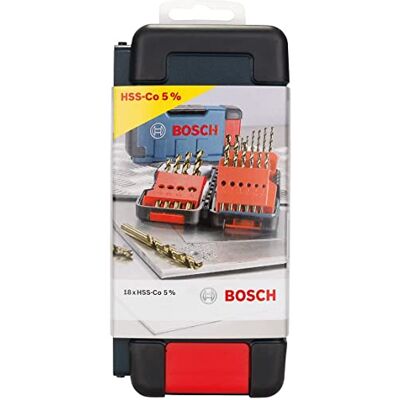 Bosch 2 607 017 047 Conjunto de 18 brocas para metal Toughbox HSS-Co, DIN 338, 135° 1; 1,5; 2; 2,5; 3; 3,5; 4; 5; 5; 6; 7; 8; 9; 10 mm (embalagem de 18) Bosch 2 607 017 047 Conjunto de 18 brocas para metal Toughbox HSS-Co, DIN 338, 135° 1; 1,5; 2; 2,5; 3; 3,5; 4; 5; 5; 6; 7; 8; 9; 10 mm (embalagem de 18)