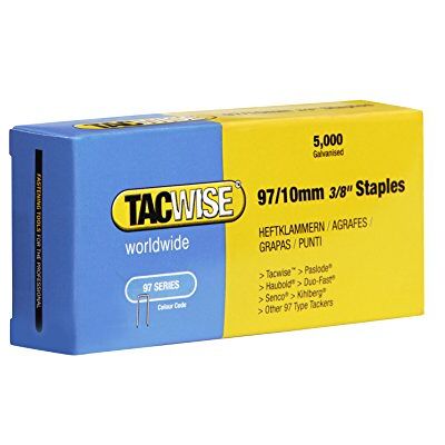 TACWISE Grampos de coroa estreita tipo 97/10 mm, embalagem de 5000 Galvanizadas TACWISE Grampos de coroa estreita tipo 97/10 mm, embalagem de 5000 Galvanizadas