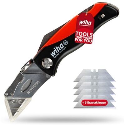 Wiha Folding knife with 6 blades de substituição integradas, trapezoidal, SB246-279 Folding knife with blades de substituição integradas Wiha Folding knife with 6 blades de substituição integradas, trapezoidal, SB246-279 Folding knife with blades de substituição integradas