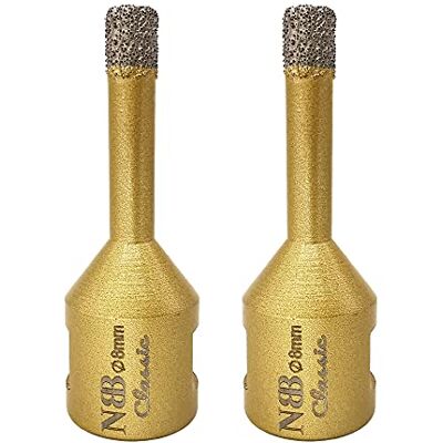 NBB Broca de diamante com M14, coroa de diamante para perfuração a seco e a húmido profissionalmente em porcelana dura, cerâmica, ladrilhos, granito, mármore, azulejo, para lixadeira angular (2, 8mm) NBB Broca de diamante com M14, coroa de diamante para perfuração a seco e a húmido profissionalmente em porcelana dura, cerâmica, ladrilhos, granito, mármore, azulejo, para lixadeira angular (2, 8mm)