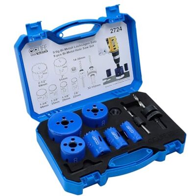 CCLIFE Juego de sierra perforadora bimetálica, 8 piezas, bimetal M3 HSS-CO, diámetro de 22 – 64 mm, profundidad de corte 38 mm, para taladrar acero inoxidable, metal ligero, madera, PVC, plástico, etc CCLIFE Juego de sierra perforadora bimetálica, 8 piezas, bimetal M3 HSS-CO, diámetro de 22 – 64 mm, profundidad de corte 38 mm, para taladrar acero inoxidable, metal ligero, madera, PVC, plástico, etc
