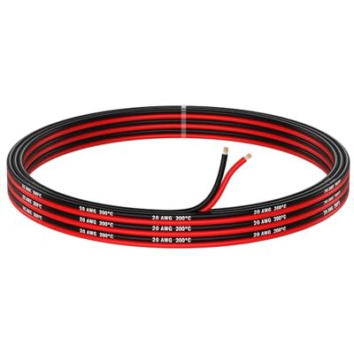 MMOBIEL AWG Cabo elétrico paralelo cabo cobre estanhado, 2 condutores de fio para fio de automóvel tiras LED, áudio/altifalante (20 AWG, 5 m) MMOBIEL AWG Cabo elétrico paralelo cabo cobre estanhado, 2 condutores de fio para fio de automóvel tiras LED, áudio/altifalante (20 AWG, 5 m)