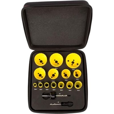 Starrett KFC14021 Conjunto de serra de perfuração de uso geral (16 peças) Starrett KFC14021 Conjunto de serra de perfuração de uso geral (16 peças)
