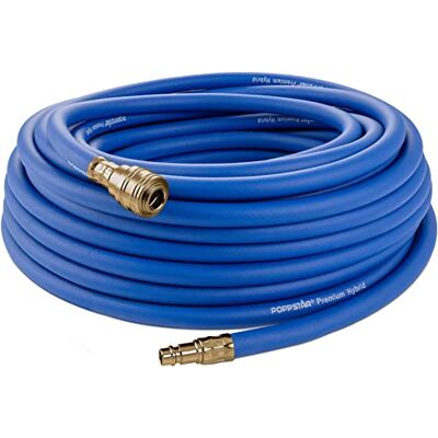 POPPSTAR Mangueira para ar comprimido de 20 m (PVC híbrido com tecido, diâmetro interno 9,2 mm com encaixe rápido e conector de mangueira), até 20 bar, azul POPPSTAR Mangueira para ar comprimido de 20 m (PVC híbrido com tecido, diâmetro interno 9,2 mm com encaixe rápido e conector de mangueira), até 20 bar, azul