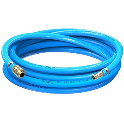 AUPROTEC Conjunto de mangueira de ar comprimido Ø 6 mm interior, mangueira de PVC de 10 m com acoplador rápido de latão para compressores de ar, mangueira de compressor altamente flexível AUPROTEC Conjunto de mangueira de ar comprimido Ø 6 mm interior, mangueira de PVC de 10 m com acoplador rápido de latão para compressores de ar, mangueira de compressor altamente flexível