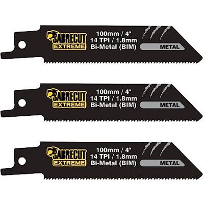 SabreCut 3 x 100 mm 14 TPI S522BF Lâminas de serra de sabre de corte rápido de metal SabreCut 3 x 100 mm 14 TPI S522BF Lâminas de serra de sabre de corte rápido de metal