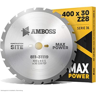 Amboss Werkzeuge Amboss Lâmina de serra circular HM Ø 400 mm x 4 mm x 30 mm Para paletes, madeira com pregos, etc. Série 11,31-28 dentes FWF Amboss Werkzeuge Amboss Lâmina de serra circular HM Ø 400 mm x 4 mm x 30 mm Para paletes, madeira com pregos, etc. Série 11,31-28 dentes FWF