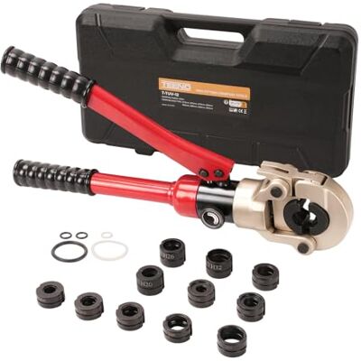 TEENO Alicates Prensadores de Tubos Conjunto de Pinças de Pressão Profissional com 12 Contorno, para Conexões de Tubos com Matrizes TH e U Φ 16/20/25/26/32mm, V Φ 15/18/22/28 mm TEENO Alicates Prensadores de Tubos Conjunto de Pinças de Pressão Profissional com 12 Contorno, para Conexões de Tubos com Matrizes TH e U Φ 16/20/25/26/32mm, V Φ 15/18/22/28 mm