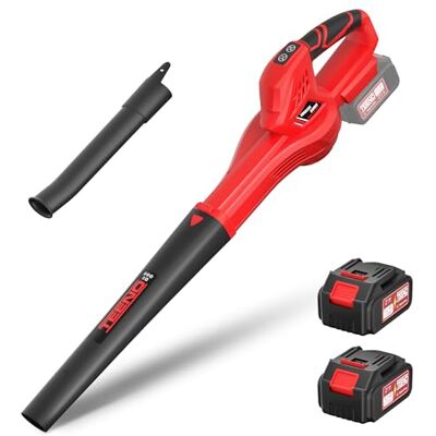 TEENO Ventilador de folhas, 6 velocidades regulável, MAX 210 km/h 2 x 4,0 Ah baterias, compatível com pilhas Makita, soprador de folhas de material, para jardim, casa e uso profissional TEENO Ventilador de folhas, 6 velocidades regulável, MAX 210 km/h 2 x 4,0 Ah baterias, compatível com pilhas Makita, soprador de folhas de material, para jardim, casa e uso profissional
