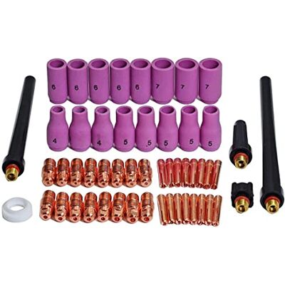 RIVERWELD TIG Bicos de cerâmica coroa corpo ajuste DB SR WP 9 20 25 consumíveis de tocha de soldagem TIG 53 peças RIVERWELD TIG Bicos de cerâmica coroa corpo ajuste DB SR WP 9 20 25 consumíveis de tocha de soldagem TIG 53 peças