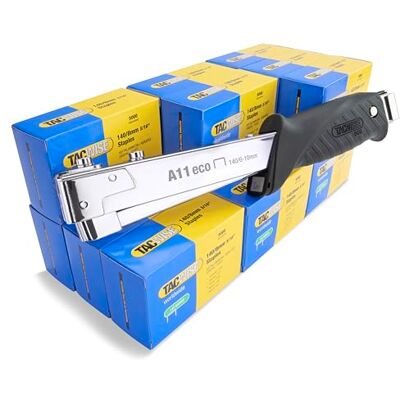TACWISE Agrafador de martelo A11 com 75.000 grampos 140/8 mm Utiliza grampos tipo 140 de 6 mm a 10 mm TACWISE Agrafador de martelo A11 com 75.000 grampos 140/8 mm Utiliza grampos tipo 140 de 6 mm a 10 mm