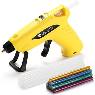 SainSmart Mini pistola de cola quente sem fios com design anti-gotejamento e 20 bastões de cola para decorações de Natal, bricolage, artesanato criativo e artes e reparações rápidas SainSmart Mini pistola de cola quente sem fios com design anti-gotejamento e 20 bastões de cola para decorações de Natal, bricolage, artesanato criativo e artes e reparações rápidas