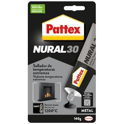 Pattex Nural 30 selador para temperaturas extremas, selador de juntas resistente a altas temperaturas, cola especial para fogões e lareiras, 1 x 140 g, tubo Pattex Nural 30 selador para temperaturas extremas, selador de juntas resistente a altas temperaturas, cola especial para fogões e lareiras, 1 x 140 g, tubo