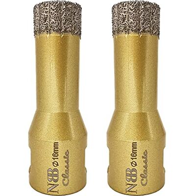 NBB Broca de diamante com M14, coroa de diamante para perfuração em seco e úmido profissionalmente em porcelana dura, cerâmica, ladrilhos, granito, mármore, azulejo, para Esmerilhadeira Angular (2 NBB Broca de diamante com M14, coroa de diamante para perfuração em seco e úmido profissionalmente em porcelana dura, cerâmica, ladrilhos, granito, mármore, azulejo, para Esmerilhadeira Angular (2