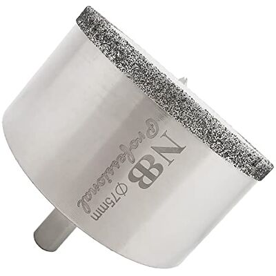 NBB Brocas de diamante com haste triangular, coroa de diamante, perfuração em molhado em mármore, pedra de luxo, cerâmica, granito, azulejo, vidro, tec. galvanizada, em taladros com ou sem fio (75mm) NBB Brocas de diamante com haste triangular, coroa de diamante, perfuração em molhado em mármore, pedra de luxo, cerâmica, granito, azulejo, vidro, tec. galvanizada, em taladros com ou sem fio (75mm)