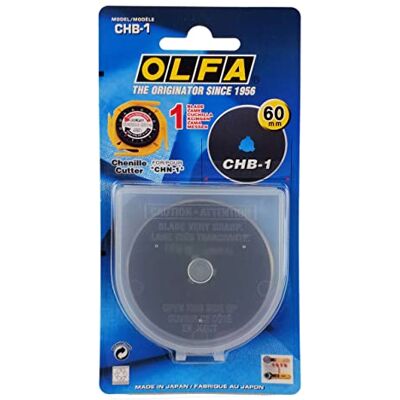 Olfa Blade chenille / têxtil multicolorido de 60 mm: Lâmina versátil para cortes precisos em projetos de costura e artesanato Olfa Blade chenille / têxtil multicolorido de 60 mm: Lâmina versátil para cortes precisos em projetos de costura e artesanato