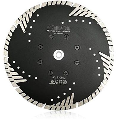 SHDIATOOL Disco de corte de diamante 230 mm x M14 lâmina de serra com Turbo Slant Protection dentes para tijolo azulejos cerâmica mármore granito SHDIATOOL Disco de corte de diamante 230 mm x M14 lâmina de serra com Turbo Slant Protection dentes para tijolo azulejos cerâmica mármore granito