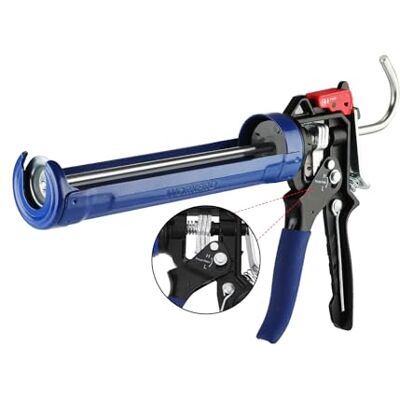 WORKPRO Pistola de silicone para cartuchos, pistola de selagem de calafetagem de 295 ml com dois modos de proporção de impulso 9:1 e 18:1, rotação de 360° WORKPRO Pistola de silicone para cartuchos, pistola de selagem de calafetagem de 295 ml com dois modos de proporção de impulso 9:1 e 18:1, rotação de 360°