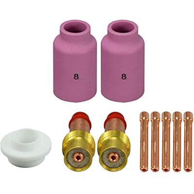 RIVERWELD TIG Kit de acessórios 54N14 de alumina No.8 D19,0 x 42 mm 10N24 2,4 mm lente de gás 45 V26 isoladores de 2,4 mm 54N01 WP 17 18 26 tocha TIG 10pk RIVERWELD TIG Kit de acessórios 54N14 de alumina No.8 D19,0 x 42 mm 10N24 2,4 mm lente de gás 45 V26 isoladores de 2,4 mm 54N01 WP 17 18 26 tocha TIG 10pk