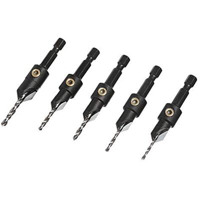 Trend Snappy set escareadores TCT 5 peças imperial, profundidade ajustável 5 brocas escareadoras TCT 2,0 3,5 mm em medidas imperiais, profundidade ajustável e libertação rápida, SNAP/CSTC/SET Trend Snappy set escareadores TCT 5 peças imperial, profundidade ajustável 5 brocas escareadoras TCT 2,0 3,5 mm em medidas imperiais, profundidade ajustável e libertação rápida, SNAP/CSTC/SET