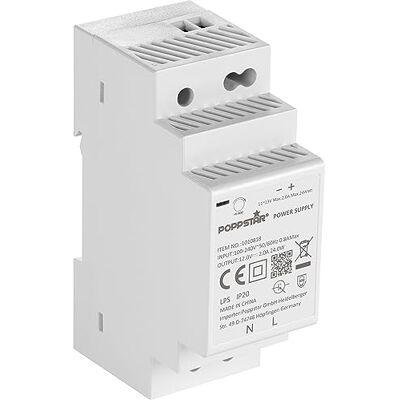 POPPSTAR Fonte de alimentação para calha DIN P-30-12 12V (saída 12V DC 2A máx. 24W, entrada 100-240V CA 50/60 Hz) POPPSTAR Fonte de alimentação para calha DIN P-30-12 12V (saída 12V DC 2A máx. 24W, entrada 100-240V CA 50/60 Hz)