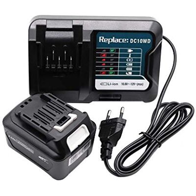YASI MFG BL1041B 4,0Ah Bateria para Makita Akku 12V BL1016 BL1015 BL1021B, com carregador DC10WD DC10SB DC10WC 10,8 V/12 V, compatível com Makita HP331DSAP1 HP332D MP100DZ CG100D JR103DZ DF333DZ TD110D HR140DZ YASI MFG BL1041B 4,0Ah Bateria para Makita Akku 12V BL1016 BL1015 BL1021B, com carregador DC10WD DC10SB DC10WC 10,8 V/12 V, compatível com Makita HP331DSAP1 HP332D MP100DZ CG100D JR103DZ DF333DZ TD110D HR140DZ