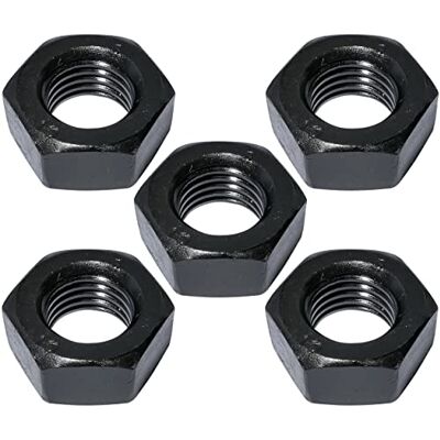 AERZETIX C52590 Conjunto de 5 porcas hexagonais M12 x 1,5 com 6 pontas chanfradas aço enegrecido AERZETIX C52590 Conjunto de 5 porcas hexagonais M12 x 1,5 com 6 pontas chanfradas aço enegrecido