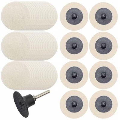 Merryland Roue de Polissage em Feutre 50 mm trituradores pneumáticos, disco de polir de 50 mm com haste de 6,35 mm, disco de lã metal aço ferro, DGTAB62C1 Merryland Roue de Polissage em Feutre 50 mm trituradores pneumáticos, disco de polir de 50 mm com haste de 6,35 mm, disco de lã metal aço ferro, DGTAB62C1