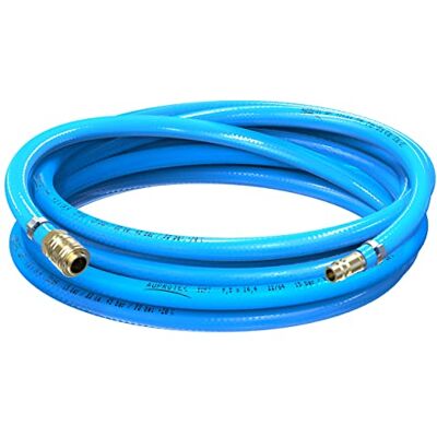 AUPROTEC Conjunto de mangueira de ar comprimido Ø 9 mm interior, mangueira de PVC com acoplador rápido de latão para compressores de ar, mangueira de compressor altamente flexível AUPROTEC Conjunto de mangueira de ar comprimido Ø 9 mm interior, mangueira de PVC com acoplador rápido de latão para compressores de ar, mangueira de compressor altamente flexível